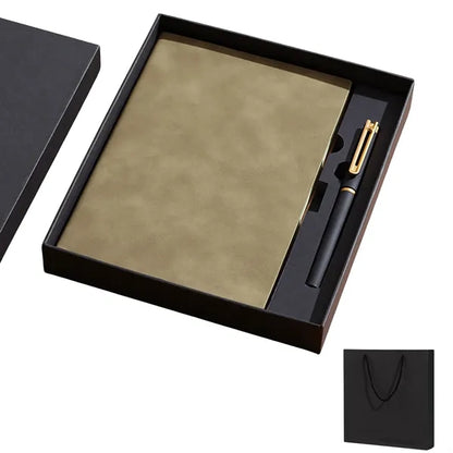 A5 Faux Leather Notebook Gift Set Custom Logo