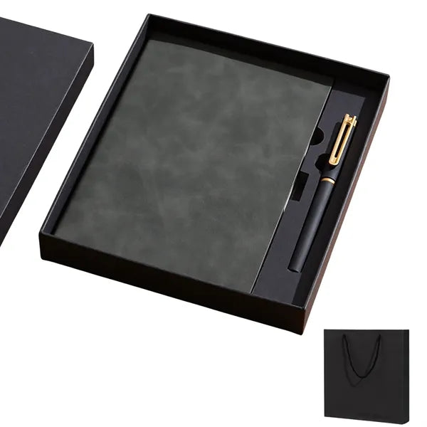 A5 Faux Leather Notebook Gift Set Custom Logo