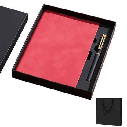 A5 Faux Leather Notebook Gift Set Custom Logo