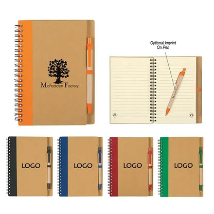 Eco Spiral Notebook w/ Ballpoint Pen