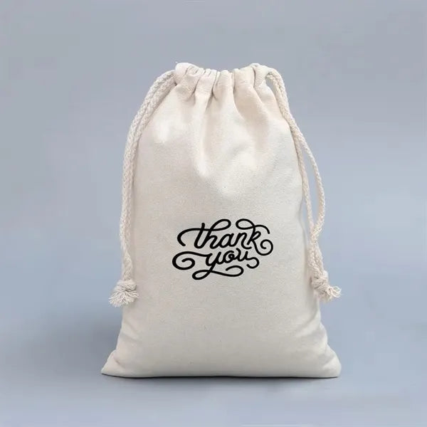 SMALL COTTON AND LINEN DRAWSTRING BAG ( 4'' x 4.7'' )