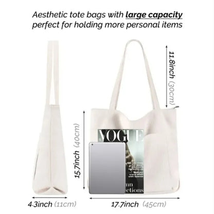 Corduroy Tote Bag For Women