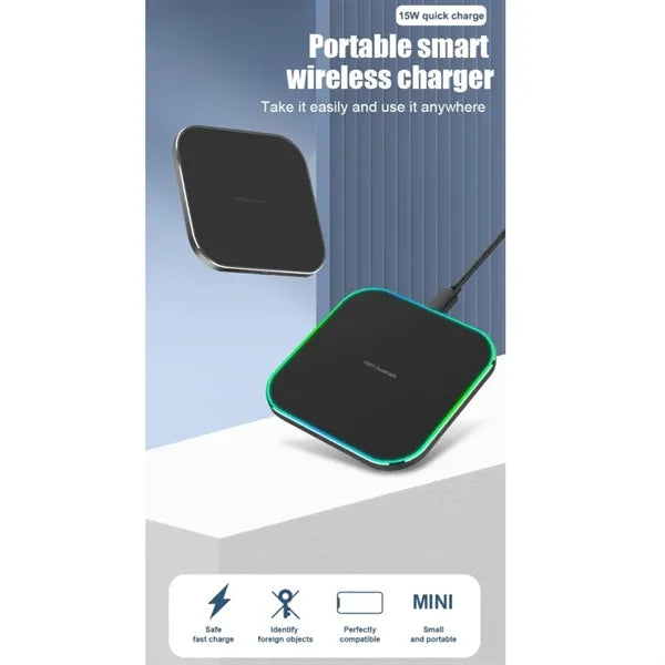 15W Square Fast Charge Wireless Charger