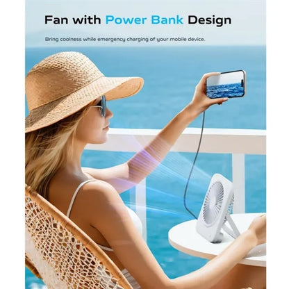 3000mAh Rechargeable Fan with Power Bank