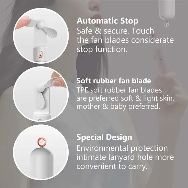 USB Rechargeable Handheld Pocket Fan