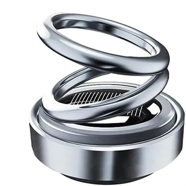 Solar-Powered Dual-Ring Rotating Car Air Freshener
