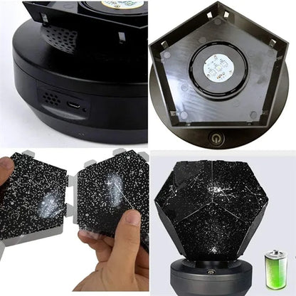 Rotating LED Night Light Projector Bluetooth Music Player