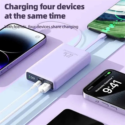 Portable Power bank with Built-in Cables