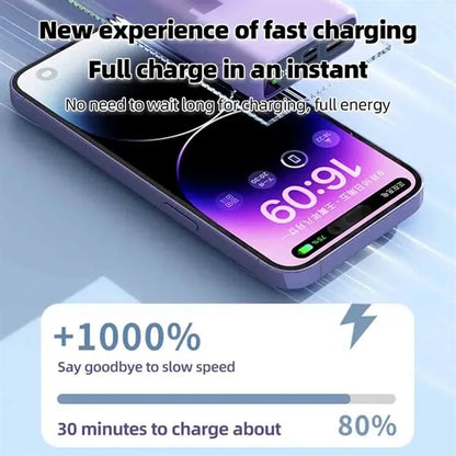 Portable Power bank with Built-in Cables