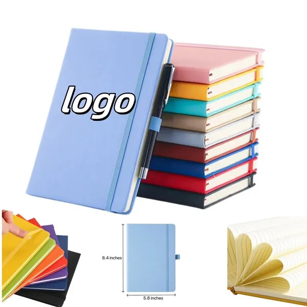 A5 PU Hardcover Notebook With Pen Loop MOQ 20