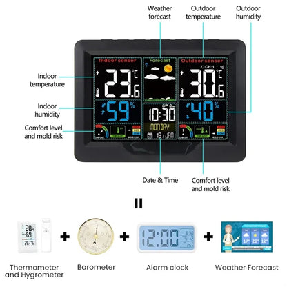 Wireless Weather Forecast Station Clock