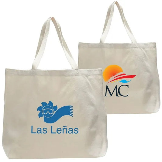 Organic Jumbo Tote Bag W/ Lightweight 7 Oz. Cotton Canvas