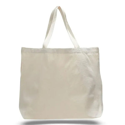 Organic Jumbo Tote Bag W/ Lightweight 7 Oz. Cotton Canvas