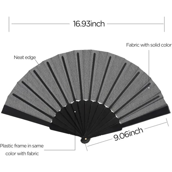 Plastic Handle Folding Fabric Hand Fan
