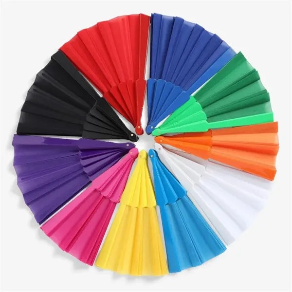 Plastic Handle Folding Fabric Hand Fan