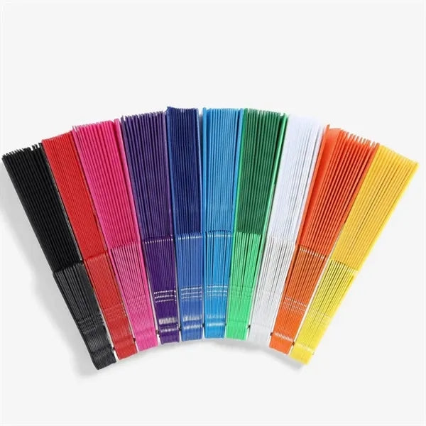 Plastic Handle Folding Fabric Hand Fan