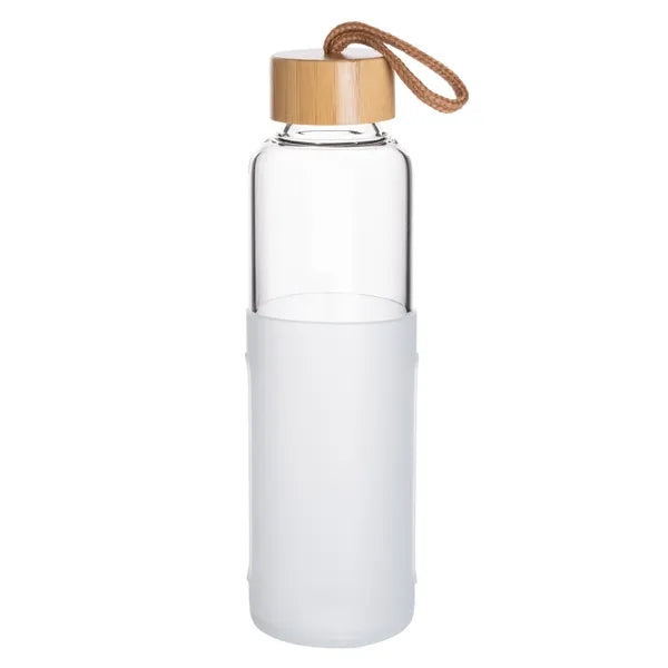 Eden 18 Oz Glass Bottle With Bamboo Covered Lid