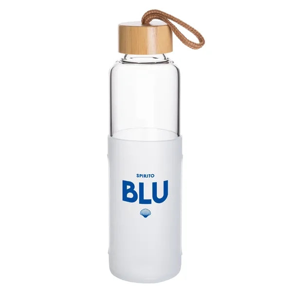 Eden 18 Oz Glass Bottle With Bamboo Covered Lid