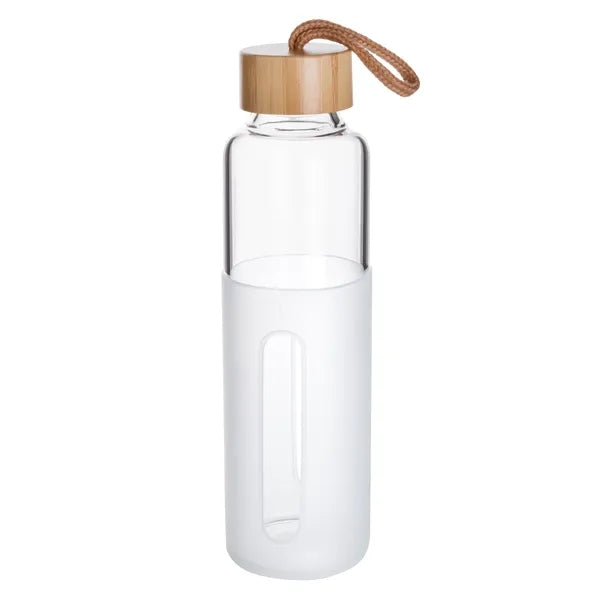 Eden 18 Oz Glass Bottle With Bamboo Covered Lid