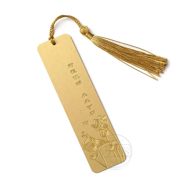 Creative Gold Brass Bookmark with Tassels