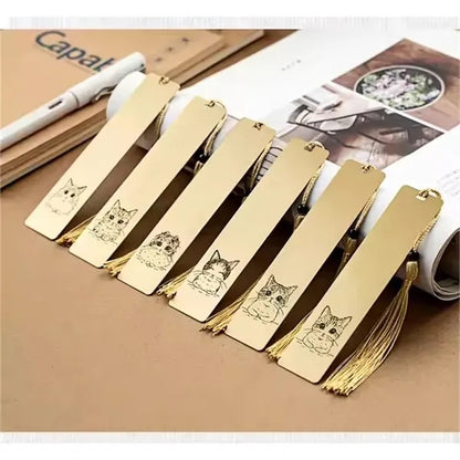 Creative Gold Brass Bookmark with Tassels