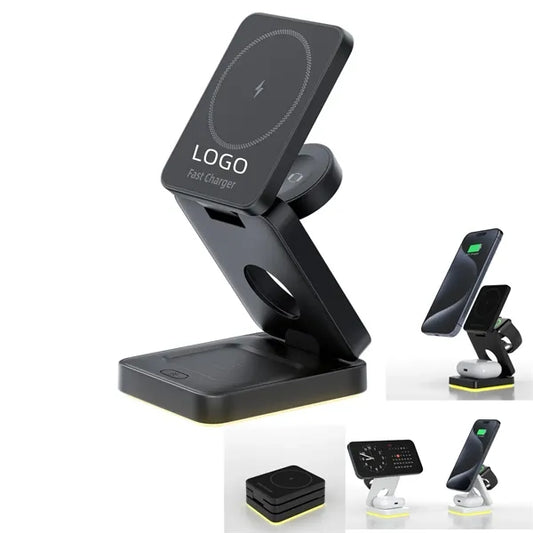 3-in-1 Foldable Magnetic Wireless Charger & Stand