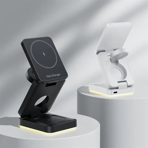 3-in-1 Foldable Magnetic Wireless Charger & Stand