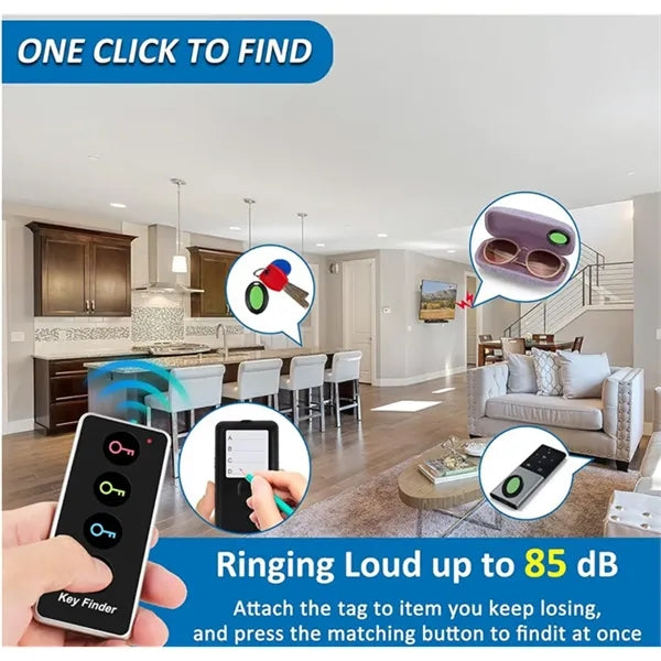 Key Finder, 1 RF Transmitter & 4 Receivers