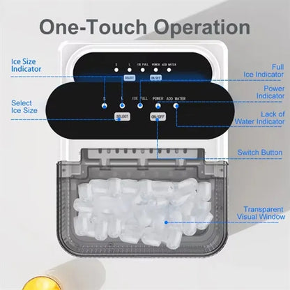 Compact ice maker for home dormitory Selfcleaning Low power