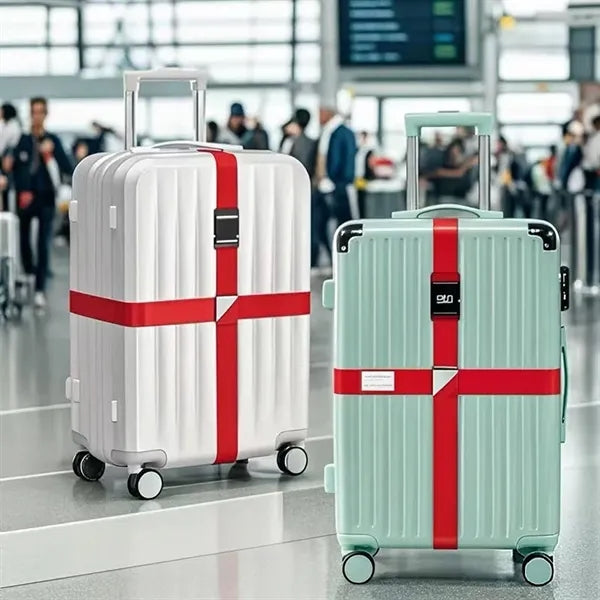 Cross Adjustable Suitcase Luggage StrapW/ Lock