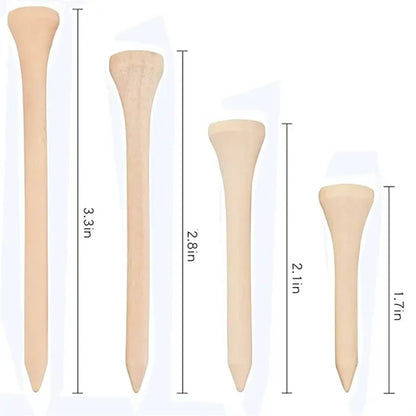Ergonomic Natural Hardwood Golf Tees
