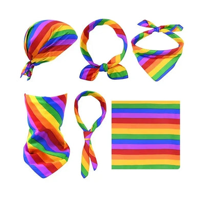 Multipurpose Pride Day Rainbow Bandana Square Scarf