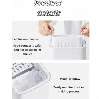 Compact Countertop Ice Maker Automatic Self Cleaning Machine