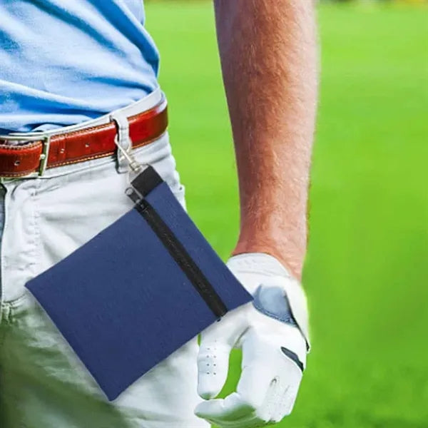 Portable Golf Ball Pouch with Zipper and Clip Hook