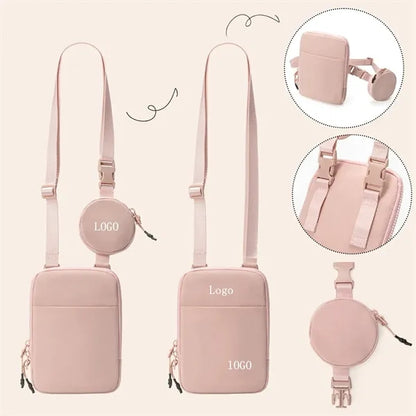 Adjustable Crossbody Belt Bag with Removable Small Pouch