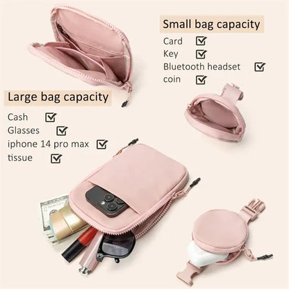 Adjustable Crossbody Belt Bag with Removable Small Pouch