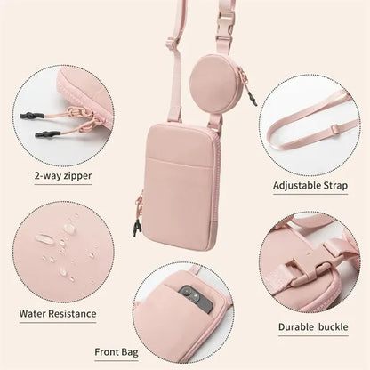 Adjustable Crossbody Belt Bag with Removable Small Pouch
