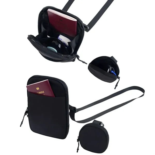 Adjustable Crossbody Belt Bag with Removable Small Pouch