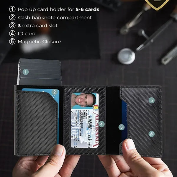 Magnetic Type Bank Card Holder Rfid Wallet