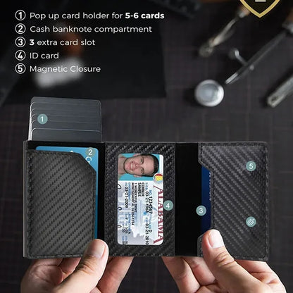 Magnetic Type Bank Card Holder Rfid Wallet