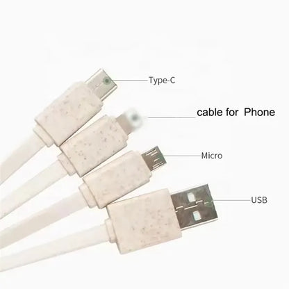 Eco Biodegradable Bamboo Charging Cord Keychain