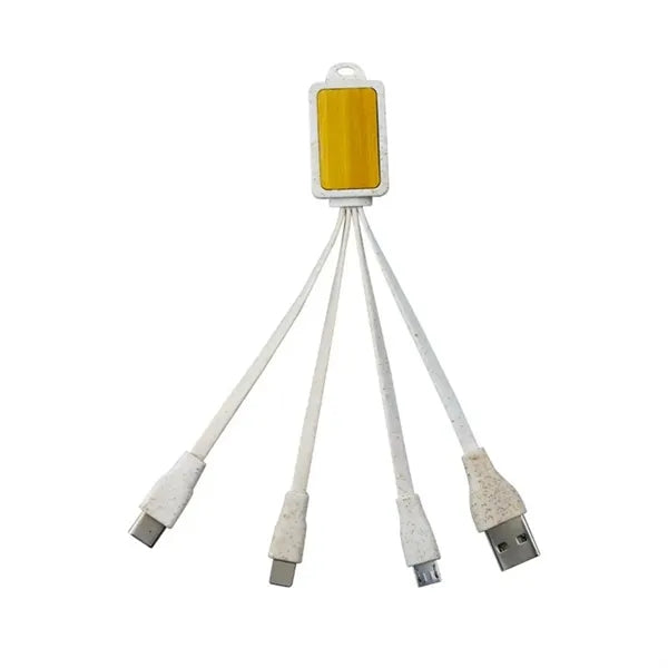 Eco Biodegradable Bamboo Charging Cord Keychain