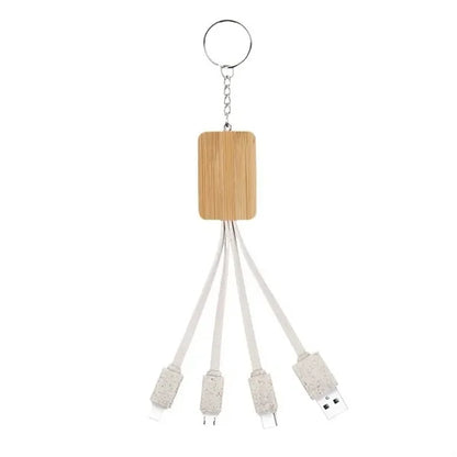 Eco Biodegradable Bamboo Charging Cord Keychain