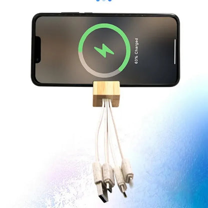 Eco Biodegradable Bamboo Charging Cord Keychain