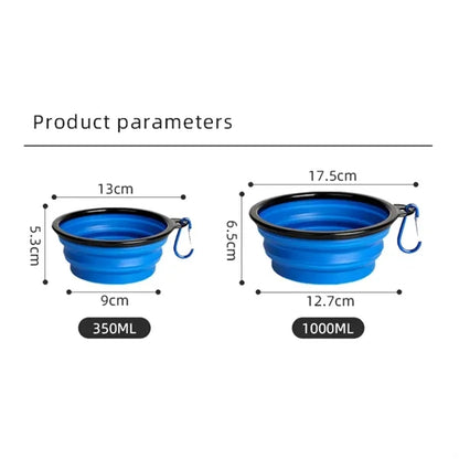 Silicone Collapsible Pet Bowl With Carabiner