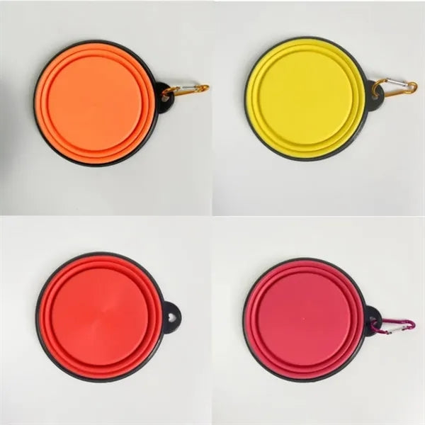 Silicone Collapsible Pet Bowl With Carabiner