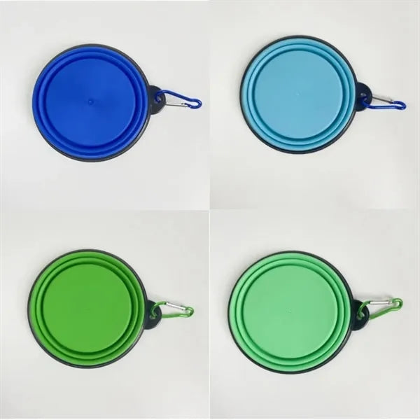 Silicone Collapsible Pet Bowl With Carabiner