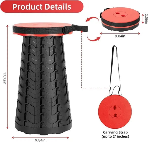 Collapsible Stool Folding Chair with Carrying Straps