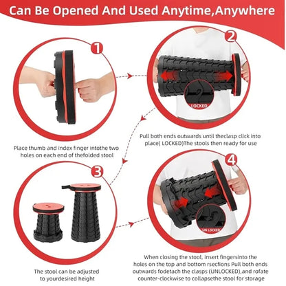 Collapsible Stool Folding Chair with Carrying Straps