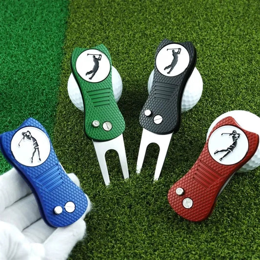 Golf Switchblade Divot Tool with Magnetic Ball Marker